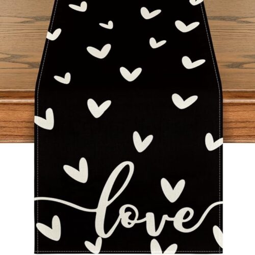 1 Black Love Valentine's Day Table Runner
