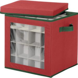 6129-5340 Ornament Storage, 64 compartments, Red