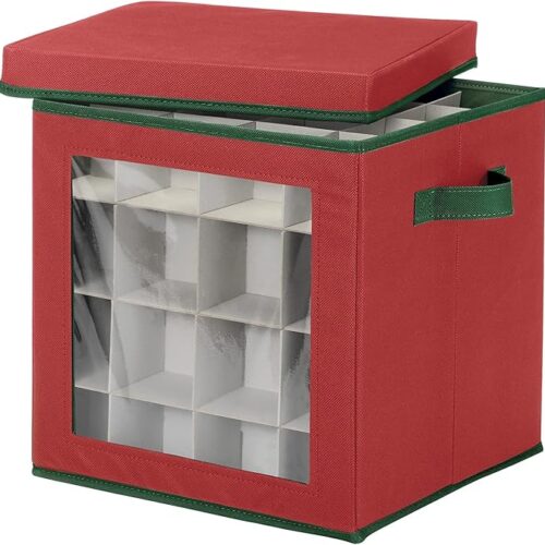 1 6129-5340 Ornament Storage, 64 compartments, Red