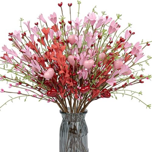 1 18 PCs Artificial Valentine Flower Picks
