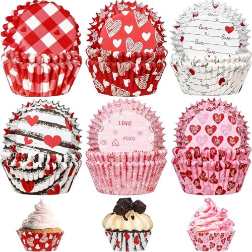 1 300 count Valentine's Day Cupcake Liner Heart Baking Cups