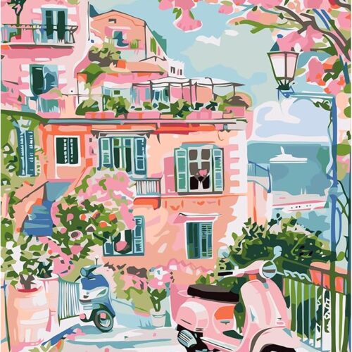1 Landscape DIY Easy Acrylic Oil Painting by Numbers on Canvas