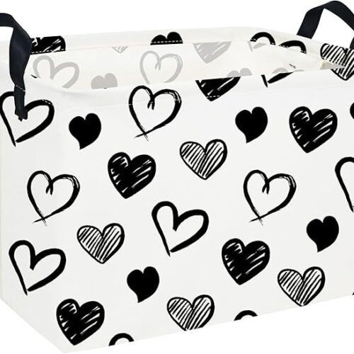 1 Rectangular Kids Basket,Heart Storage Basket Organizer
