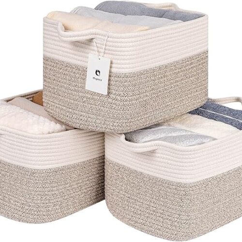 1 Large Woven Rectangle Basket With Handles