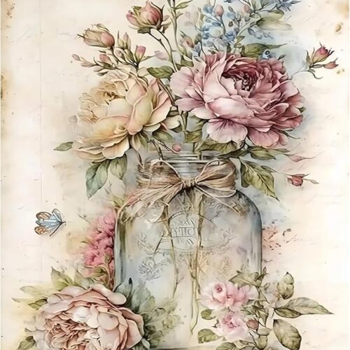 1 Flower DIY Easy Acrylic Oil Painting by Numbers on Canvas