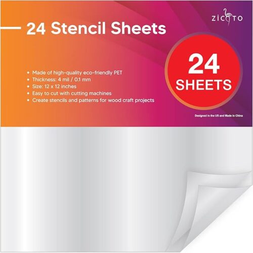1 Easy Cut Stencil Sheet Set of 24-12”x12”