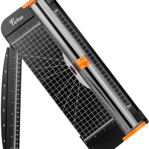 A4 Paper Cutter 12 Inch Titanium Paper Trimmer Scrapbooking Tool with Automatic Security Safeguard and Side Ruler (Black)