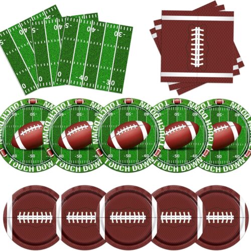 1 100pcs Football Plates and Napkins