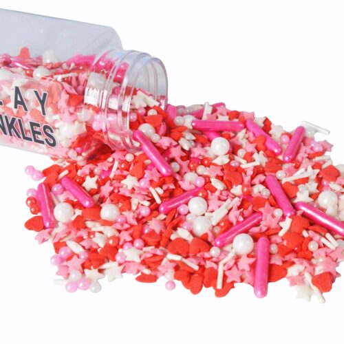 1 Valentine Sprinkles Edible Red Heart Confetti Sprinkles for Cake