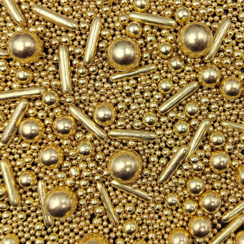 1 Gold Sprinkles Pearl Sugar Candy Mix Size Baking Cake Decorations 120g/4.23oz