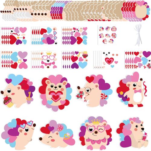 1 123Pcs Valentine's Day Hedgehog Craft Kit for Kids