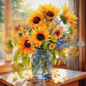 Flowers Diamond Painting Kits, Wall Decor 14x14 inch