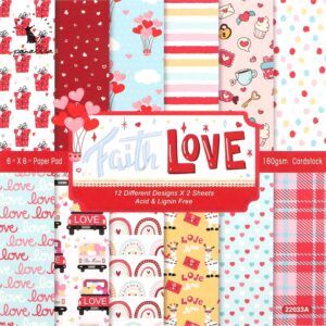 24 Sheets Valentine's Day Scrapbook Paper Pad
