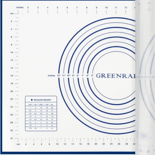 1 Large Silicone Pastry Mat Extra Thick Non Stick Baking Mat with Measurement Fondant Mat (L-16''(W)24''(L), Blue)