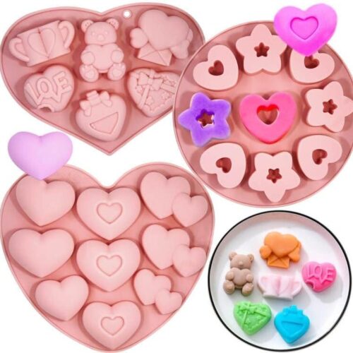 1 3Pcs Valentine's Day Silicone Baking Molds