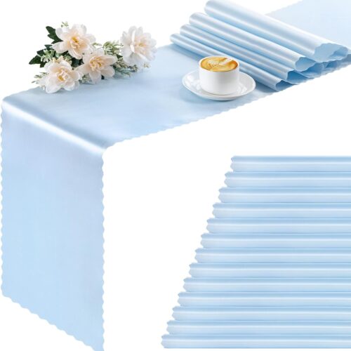 1 12-Pack Satin Table Runner, 12 x 108 Inch Elegant Long Table Runners
