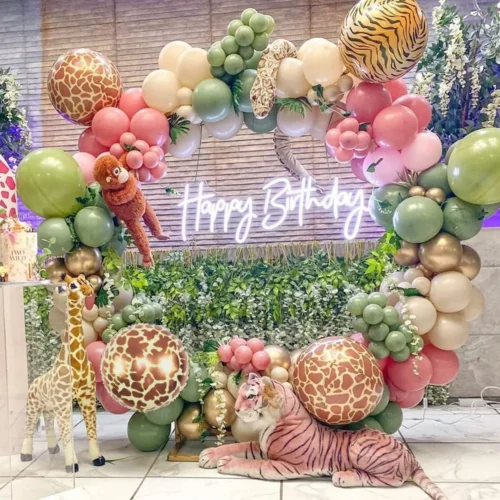 Balloons Garland Jungle Safari Party Birthday Decor