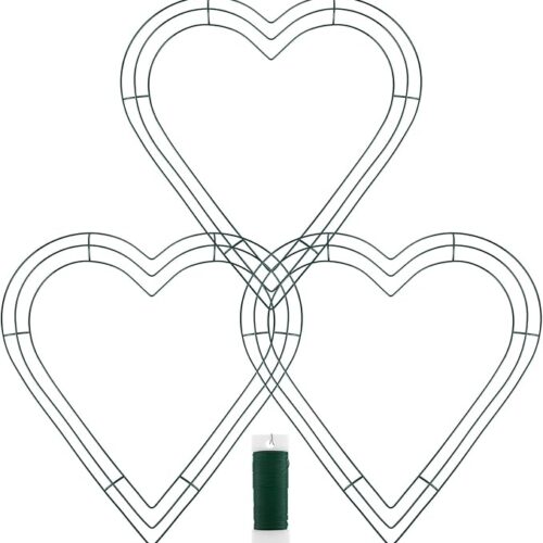 3 Pack Heart Shaped Wire Wreath Frame