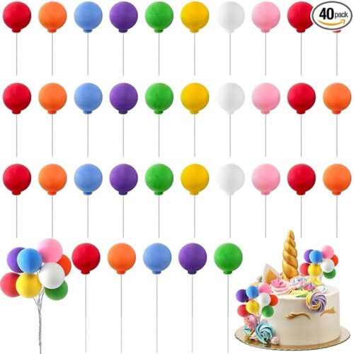 40 Pieces Mini Balloon Cake Toppers