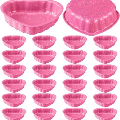 24 Pcs Valentine's Day Heart Shaped Cake Pans