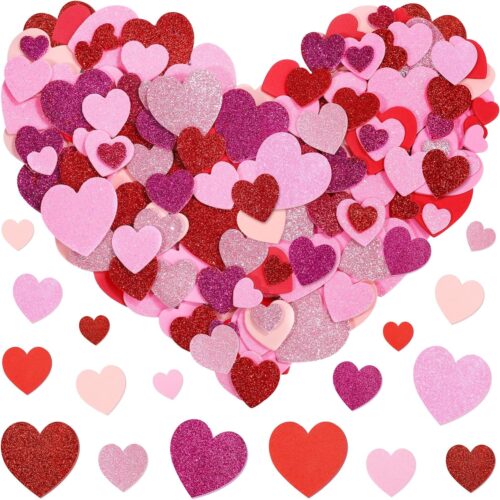 1 600 Pieces Valentine Foam Heart Stickers