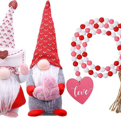 Valentine's Day Gnomes Decorations Red Pink White