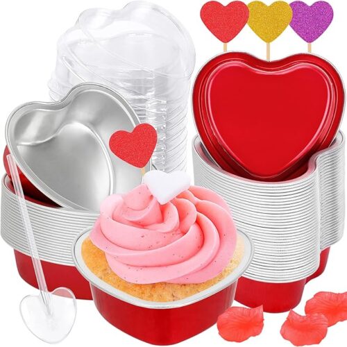 Red Mini Aluminum Foil Baking Cups