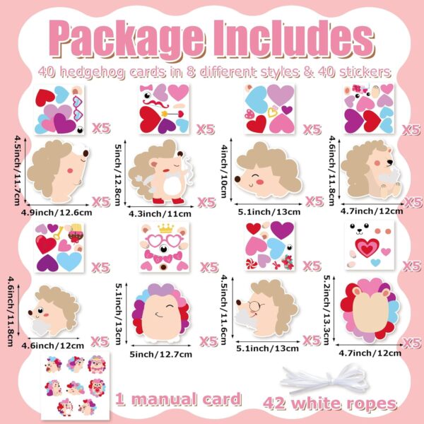 123Pcs Valentine's Day Hedgehog Craft Kit for Kids 5