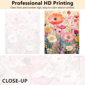 Paint by Number for Adults Flowers and Plants Paint Number Kits Floral Adults' Paint-by-Number Kits Color Paint by Number DIY Paint by Numbers Craft Kits for Adults, 16x20 Inch
