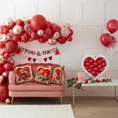 Valentines Day Pillow Covers 16x16 Inch Set of 4 Love Heart Hello Valentine Vintage Retro Throw Pillow Covers Happy Valentine Decorative Throw Pillows Valentines Day Decorations