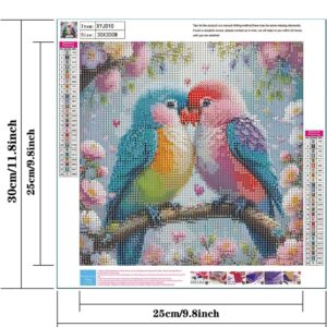 5D Diamond Painting Kits for Adult Beginners, Two Birds on a Branch Diamond Art Kits for Valentines Gift,DIY Full Drill Floral Diamond Dot Gem Art for Home Decor 11.8 x 11.8 Inch
