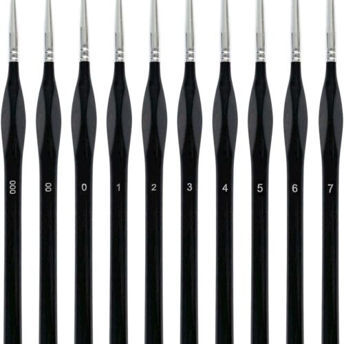 61LB8VYBnBL._AC_SL1500_ 10 Pack Miniature Detail Paint Brushes Kit, Professional Tiny Paints Brushes Set