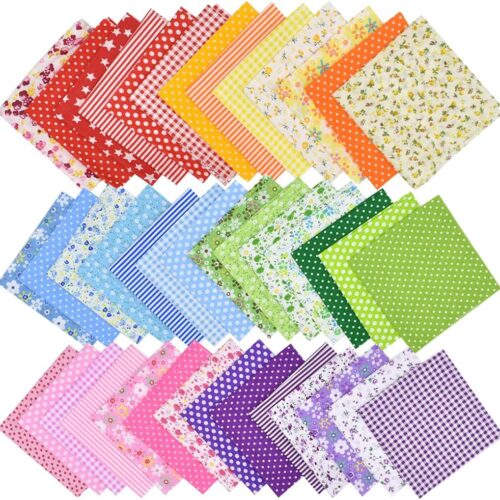 712lHK7zvdS._AC_SL1000_ 42Pcs 10"x10" Quilting Cotton Fabric Squares Sheets Pre-Cut Multi-Color Design Printed Floral Craft Fabric