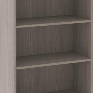 Beginnings 3-Shelf Bookcase, Bookshelf with Adjustable Storage Shelves, in Silver Sycamore