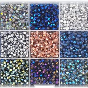 Approx 2400pcs 4mm Electroplated Multicolor Bicone Beads