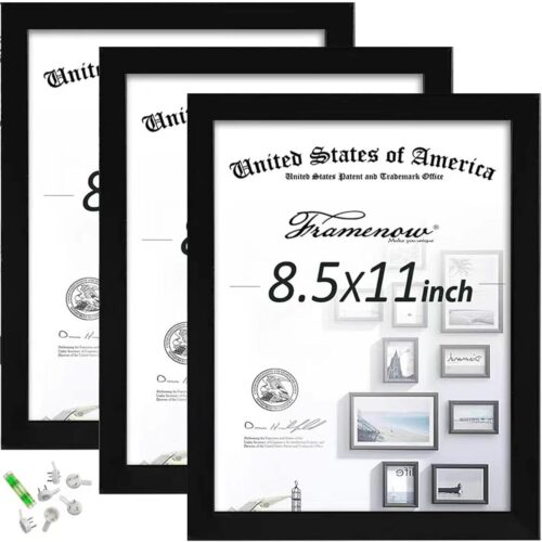 71q6bXFYofL._AC_SL1500_ 8.5x11 Picture Frames Set of 3, Made of Real High Definition Glass and Solid Frame to Display Certificate