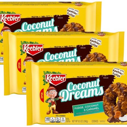 Keebler Fudge Cookies, Coconut Dreams, 8.5oz (Pack of 3)