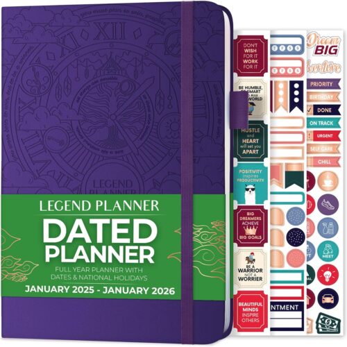 81+Km3fPccL._AC_SL1500_ Jan 2025 – Jan 2026 Dated Weekly & Monthly Planner to Hit Your Goals, Increase Productivity & Live Happier