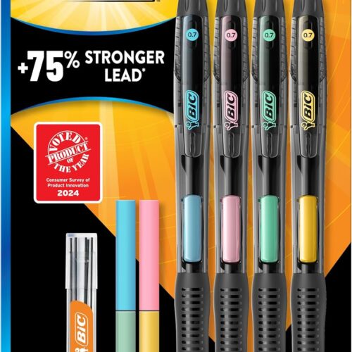 81WRgua65kL._AC_SL1500_ Break Resistant Mechanical Pencils with Erasers, No. 2 Medium Point (0.7mm), 4-Count Pack Pencils
