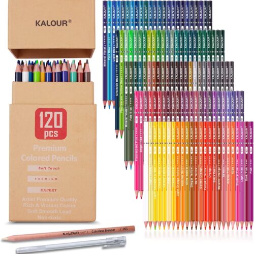 81wIPUwK2cL._AC_SL1500_ (1) Premium Colored Pencils,Set of 120 Colors,Artists Soft Core with Vibrant Color,Ideal for Drawing Sketching Shading,Coloring Pencils for Adults Beginners kids
