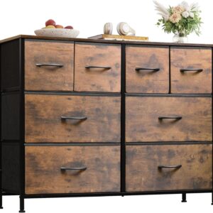 Dresser for Bedroom with 8 Drawers, Wide Fabric Dresser for Storage and Organization
