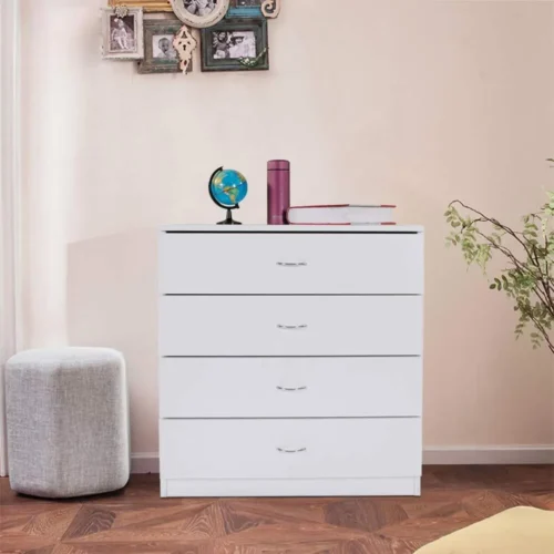 s-l1600 (74) FCH Chest of Drawers Dresser 4 Drawer Cabinet Bedroom Storage Furniture WHITE