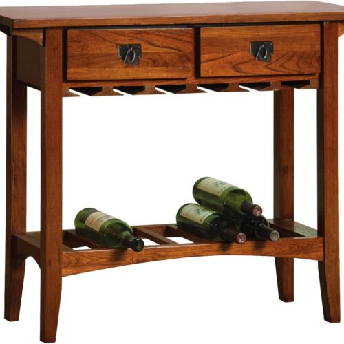 619pOQV2ZmL._AC_SL1500_ 9061-RS Mission Wine Stand with Glass and Bottle Storage, Two Drawer, for Buffet, Dining Room, Living Room, Kitchen, Russet Finish