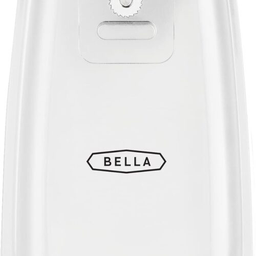 61Rrh48qulL._AC_SL1500_ BELLA Electric Can Opener and Knife Sharpener, Multifunctional Jar and Bottle Opener with Removable Cutting Lever and Cord Storage, Stainless Steel Blade, White