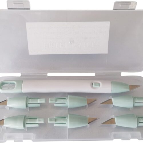 61seugERLBL._AC_SL1500_ Precision Craft Knife Set, Utility Exacto Knife Set Coming with 6 Additional Blades, Carving Knife, Hobby Craft Knife Cutting Tool for Art, Scrapbooking, Cutter, Stencils, and DIY Projects…