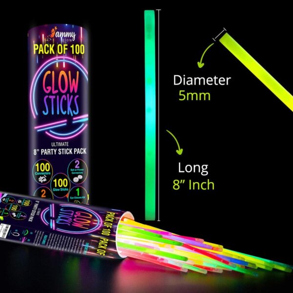Premium Bright Glow Sticks Bulk Party Pack for Halloween -Glow in The Dark Party Supplies- 205 Pcs-Eye Glasses-Bracelets- Necklaces- Neon Accessories-Glow Party Pack -Kids Party Favors 4
