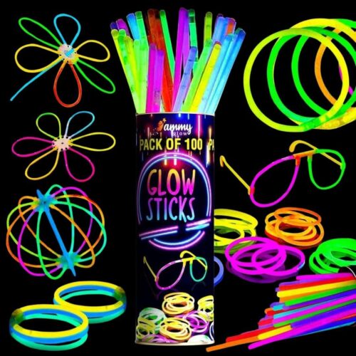 71EPZ-iZQ8L._AC_SL1080_ Premium Bright Glow Sticks Bulk Party Pack for Halloween -Glow in The Dark Party Supplies- 205 Pcs-Eye Glasses-Bracelets- Necklaces- Neon Accessories-Glow Party Pack -Kids Party Favors