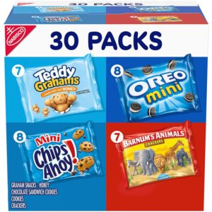 Team Favorites Variety Pack, OREO Mini, CHIPS AHOY! Mini, Teddy Grahams Honey & Barnum's Animal Crackers, 30 Snack Packs
