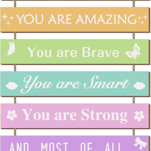 1 Girls Room Wall Decor, Set of 9 Pieces Wall Decor for Girls Bedroom Teen Girl, Inspirational Wall Art Hanging Plaque for Kids Baby Girl Nursery Wall Decortaions (Copy)
