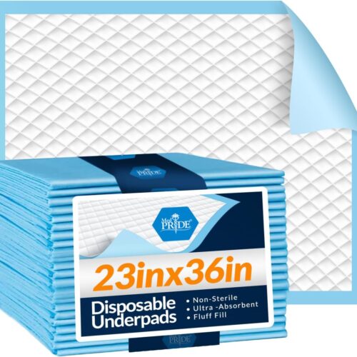 71wXtjvIOgL._AC_SL1500_ Disposable Underpads 23'' X 36'' (25-Count) Incontinence Pads, Chux, Bed Covers, Puppy Training | Thick, Super Absorbent Protection for Kids, Adults, Elderly | Liquid, Urine, Accidents